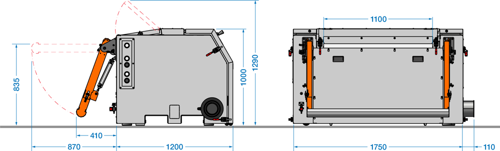 GT1100 Dimensional drawing/layout