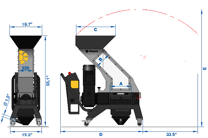 OneCUT PRO Abmessungen / Zeichnung