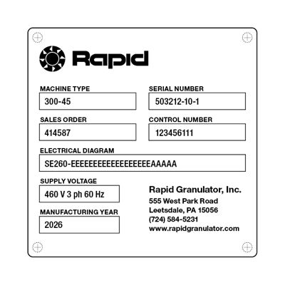 Type Plate RGI