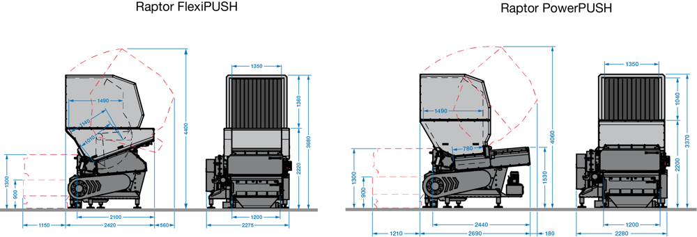 Raptor DUO Dimensional drawing/layout